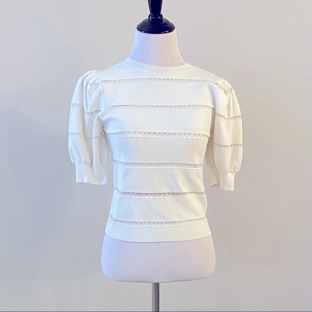Lavona lace inset sweater